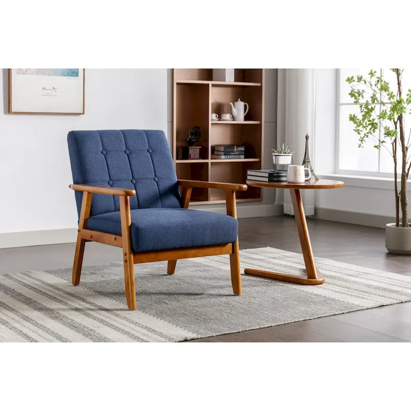 Tufted Accent Chair with Solid Wood Frame, 30.71"H x 25.39"W x 28.74"D