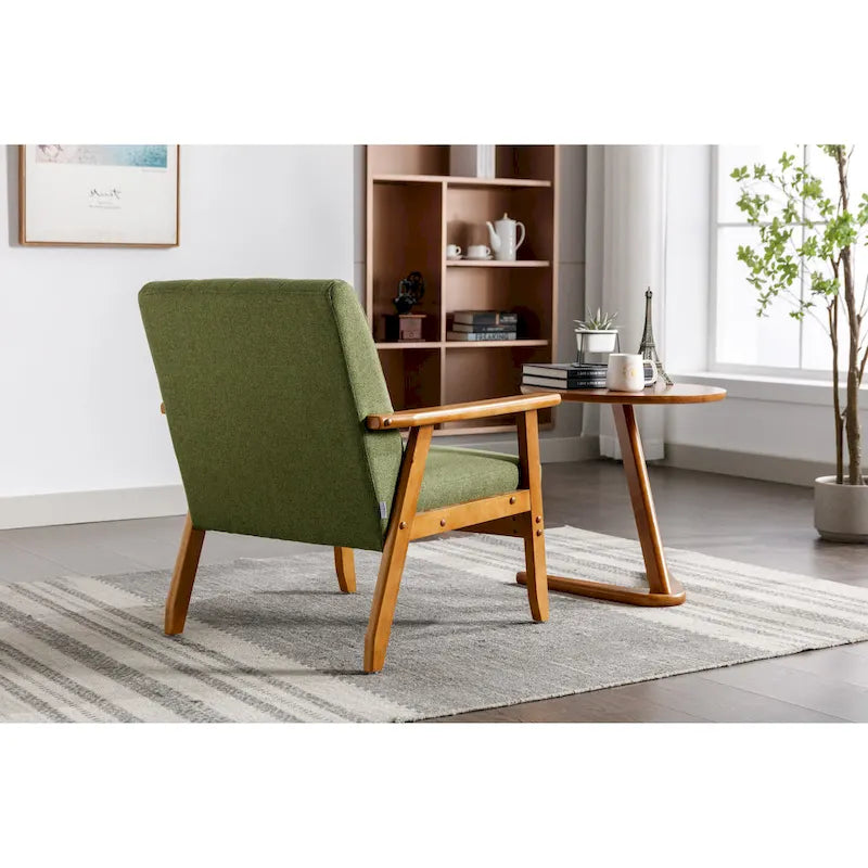 Tufted Accent Chair with Solid Wood Frame, 30.71"H x 25.39"W x 28.74"D