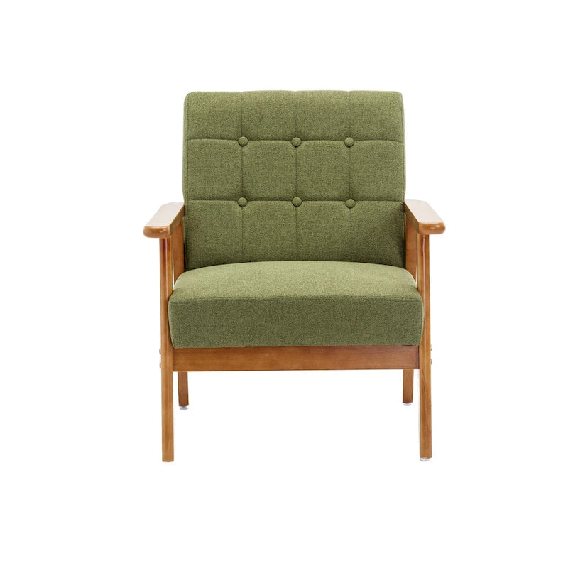 Tufted Accent Chair with Solid Wood Frame, 30.71"H x 25.39"W x 28.74"D