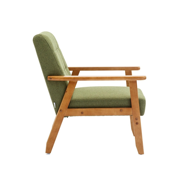 Tufted Accent Chair with Solid Wood Frame, 30.71"H x 25.39"W x 28.74"D