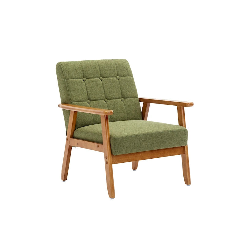 Tufted Accent Chair with Solid Wood Frame, 30.71"H x 25.39"W x 28.74"D