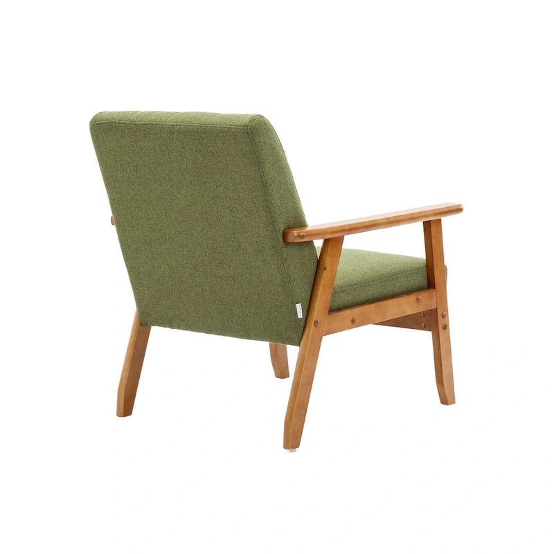 Tufted Accent Chair with Solid Wood Frame, 30.71"H x 25.39"W x 28.74"D