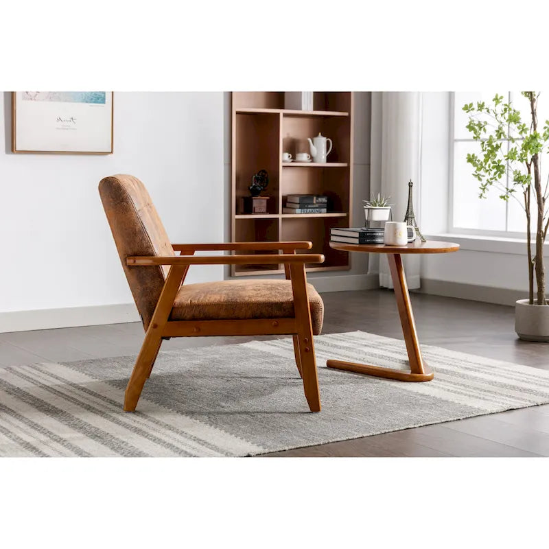 Tufted Accent Chair with Solid Wood Frame, 30.71"H x 25.39"W x 28.74"D