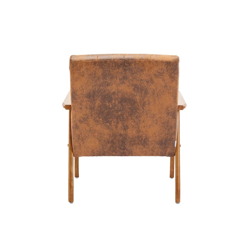 Tufted Accent Chair with Solid Wood Frame, 30.71"H x 25.39"W x 28.74"D