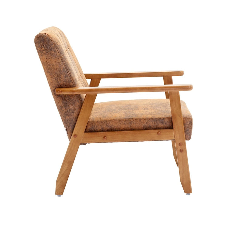 Tufted Accent Chair with Solid Wood Frame, 30.71"H x 25.39"W x 28.74"D
