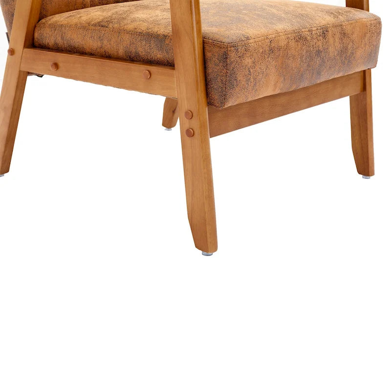 Tufted Accent Chair with Solid Wood Frame, 30.71"H x 25.39"W x 28.74"D