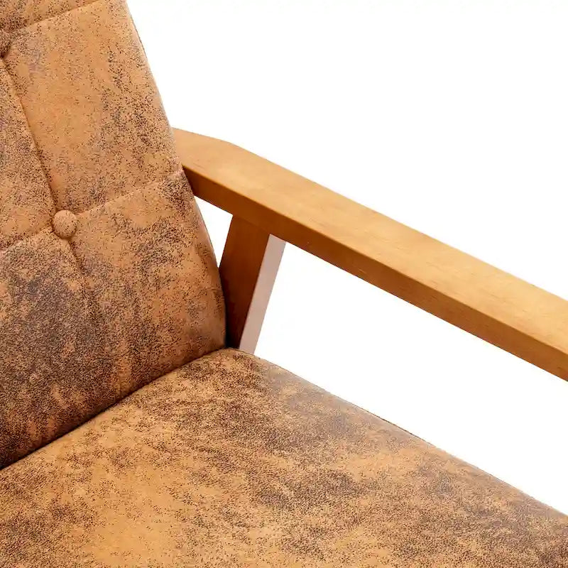 Tufted Accent Chair with Solid Wood Frame, 30.71"H x 25.39"W x 28.74"D