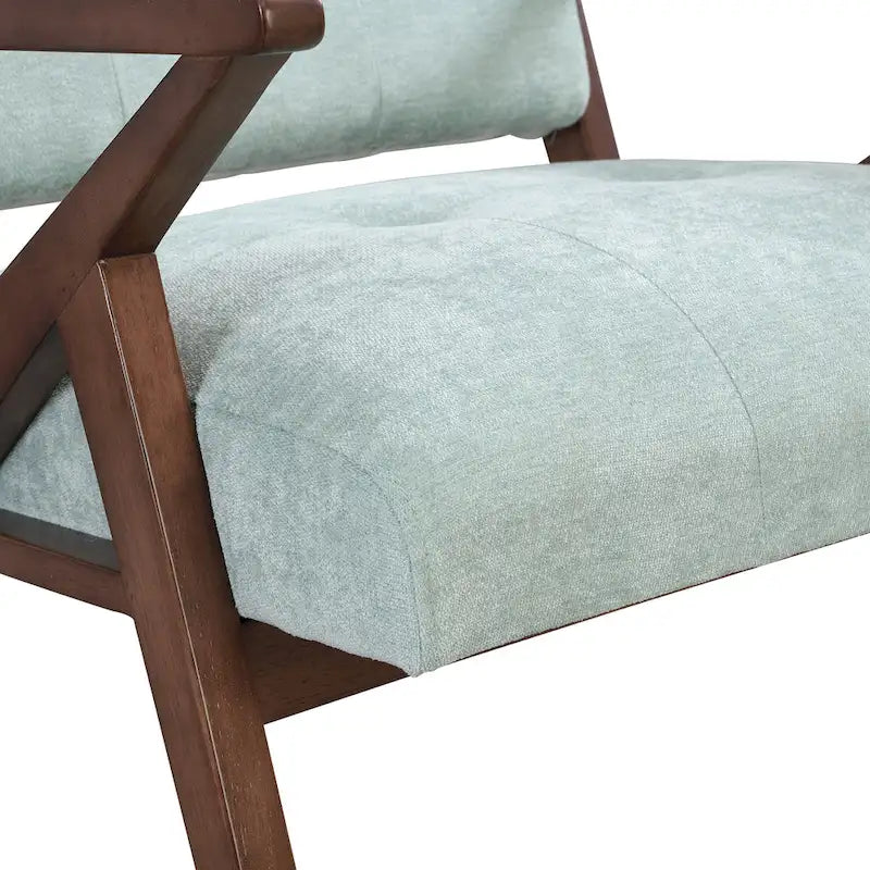Mid-Century Modern Accent Chair with Angled Arms and Solid Wood Frame