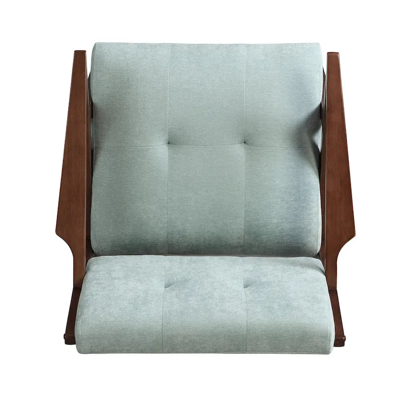 Mid-Century Modern Accent Chair with Angled Arms and Solid Wood Frame