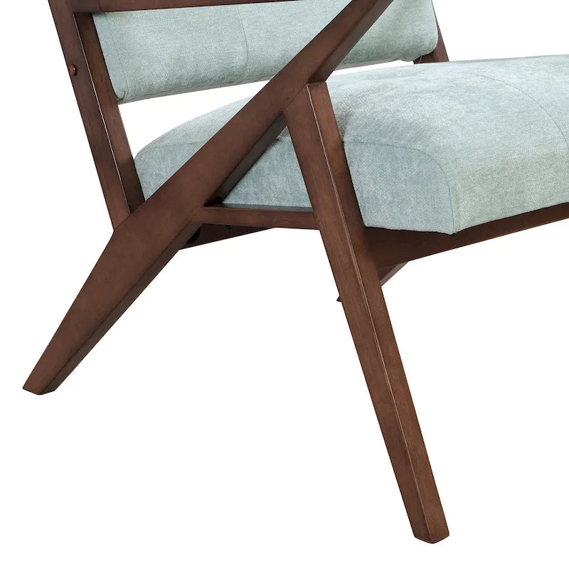 Mid-Century Modern Accent Chair with Angled Arms and Solid Wood Frame