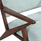 Mid-Century Modern Accent Chair with Angled Arms and Solid Wood Frame