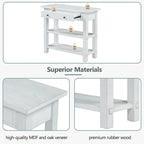 36" Farmhouse Console Table with 1 Drawer and 2 Open Shelves, MDF and Rubberwood