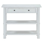 36" Farmhouse Console Table with 1 Drawer and 2 Open Shelves, MDF and Rubberwood