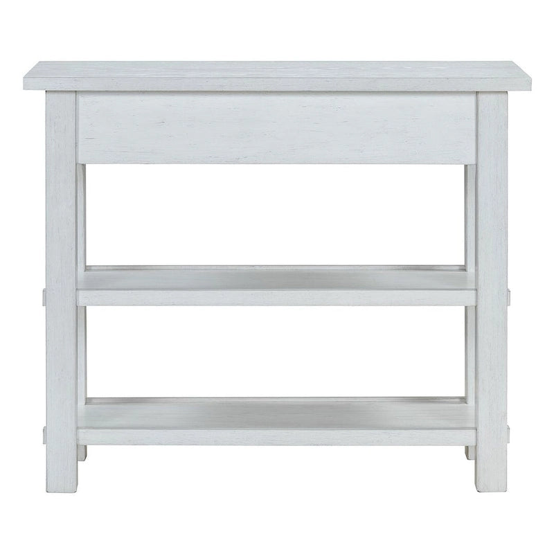 36" Farmhouse Console Table with 1 Drawer and 2 Open Shelves, MDF and Rubberwood