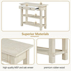 36" Farmhouse Console Table with 1 Drawer and 2 Open Shelves, MDF and Rubberwood