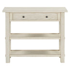 36" Farmhouse Console Table with 1 Drawer and 2 Open Shelves, MDF and Rubberwood