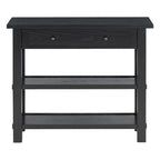 36" Farmhouse Console Table with 1 Drawer and 2 Open Shelves, MDF and Rubberwood