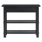 36" Farmhouse Console Table with 1 Drawer and 2 Open Shelves, MDF and Rubberwood