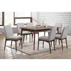 Mid-Century Set of 2 Dining Chairs with Fabric Backrest Foam-Padded Seat, Solid Wood Legs for Kitchen Dining Room Living Room