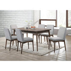 Mid-Century Set of 2 Dining Chairs with Fabric Backrest Foam-Padded Seat, Solid Wood Legs for Kitchen Dining Room Living Room