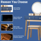 Vanity Makeup Table with Touch Screen Mirror and 3 Lighting Modes, 4 Drawers