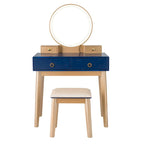 Vanity Makeup Table with Touch Screen Mirror and 3 Lighting Modes, 4 Drawers
