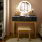 Vanity Makeup Table with Touch Screen Mirror and 3 Lighting Modes, 4 Drawers