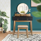 Vanity Makeup Table with Touch Screen Mirror and 3 Lighting Modes, 4 Drawers