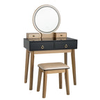 Vanity Makeup Table with Touch Screen Mirror and 3 Lighting Modes, 4 Drawers