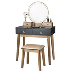 Vanity Makeup Table with Touch Screen Mirror and 3 Lighting Modes, 4 Drawers