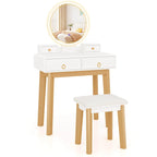Vanity Makeup Table with Touch Screen Mirror and 3 Lighting Modes, 4 Drawers