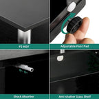 73" LED TV Stand with Adjustable TV Mount, Storage Cabinets and LED Lighting