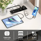 Vertical File Cabinet with Lock, Large Drawer and Built-In Charging Station