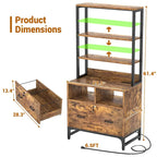 Vertical File Cabinet with Lock, Large Drawer and Built-In Charging Station