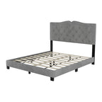 King Upholstered Platform Bed with 4 Storage Drawers, Linen Fabric, Multiple Colors