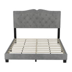 King Upholstered Platform Bed with 4 Storage Drawers, Linen Fabric, Multiple Colors