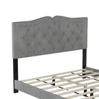 King Upholstered Platform Bed with 4 Storage Drawers, Linen Fabric, Multiple Colors