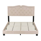 King Upholstered Platform Bed with 4 Storage Drawers, Linen Fabric, Multiple Colors