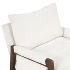 Mid-Century Velvet Solid Wood Accent Chair with Thick Seat Cushion