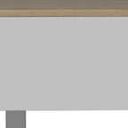 Lift Top Coffee Table with Drawer and Shelf, White and Light Oak, 31.5"W x 21.4"D x 21.4"H