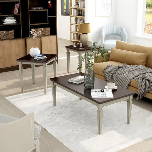 Nomara French Country 48-inch Solid Wood 3-Piece Coffee Table Set by 