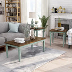 48-inch Solid Wood 3-Piece Coffee Table Set with Distressed Finish