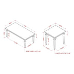 48-inch Solid Wood 3-Piece Coffee Table Set with Distressed Finish