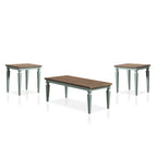 48-inch Solid Wood 3-Piece Coffee Table Set with Distressed Finish