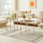 Folding Round Side Table with Removable Tray, Steel Frame, 18.5"W x 19.7"H