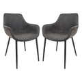  Dining Arm Chair With Metal Legs Set of 2 - Olive Green - 24.5Dx25.2Wx33H