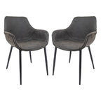  Dining Arm Chair With Metal Legs Set of 2 - Olive Green - 24.5Dx25.2Wx33H