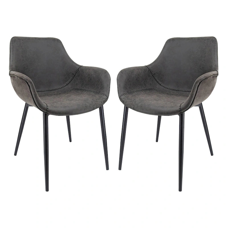  Dining Arm Chair With Metal Legs Set of 2 - Olive Green - 24.5Dx25.2Wx33H