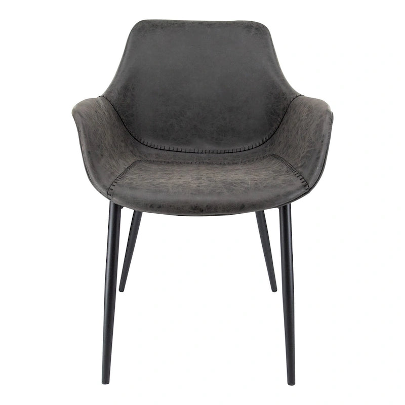 Upholstered Dining Arm Chair with Metal Legs, Set of 2 – 24.5"D x 25.2"W x 33"H