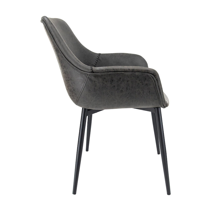Upholstered Dining Arm Chair with Metal Legs, Set of 2 – 24.5"D x 25.2"W x 33"H